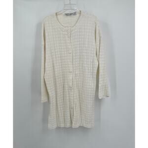 Vintage Westbound Beach Womens Cardigan Size L Open Knit Beachy Coverup Button‎